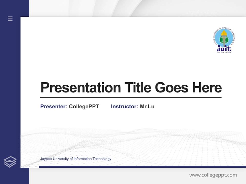 Jaypee University of Information Technology Thesis Proposal/Graduation Defense PPT Template4:3 ratio PPT effect preview image5
