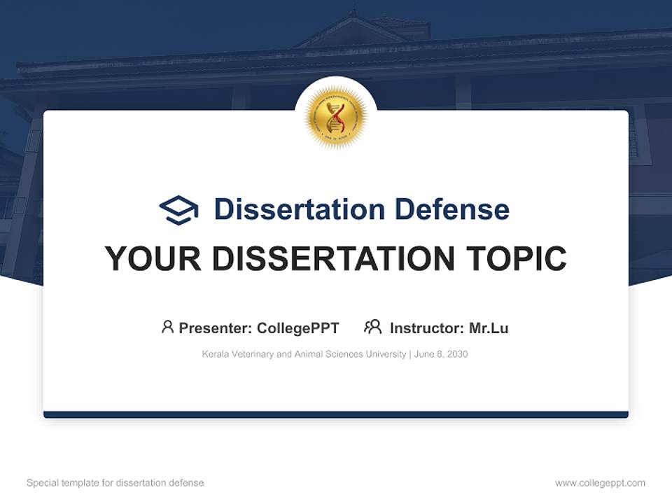 Kerala Veterinary and Animal Sciences University Graduation Thesis Defense PPT Template4:3 ratio PPT effect preview image7