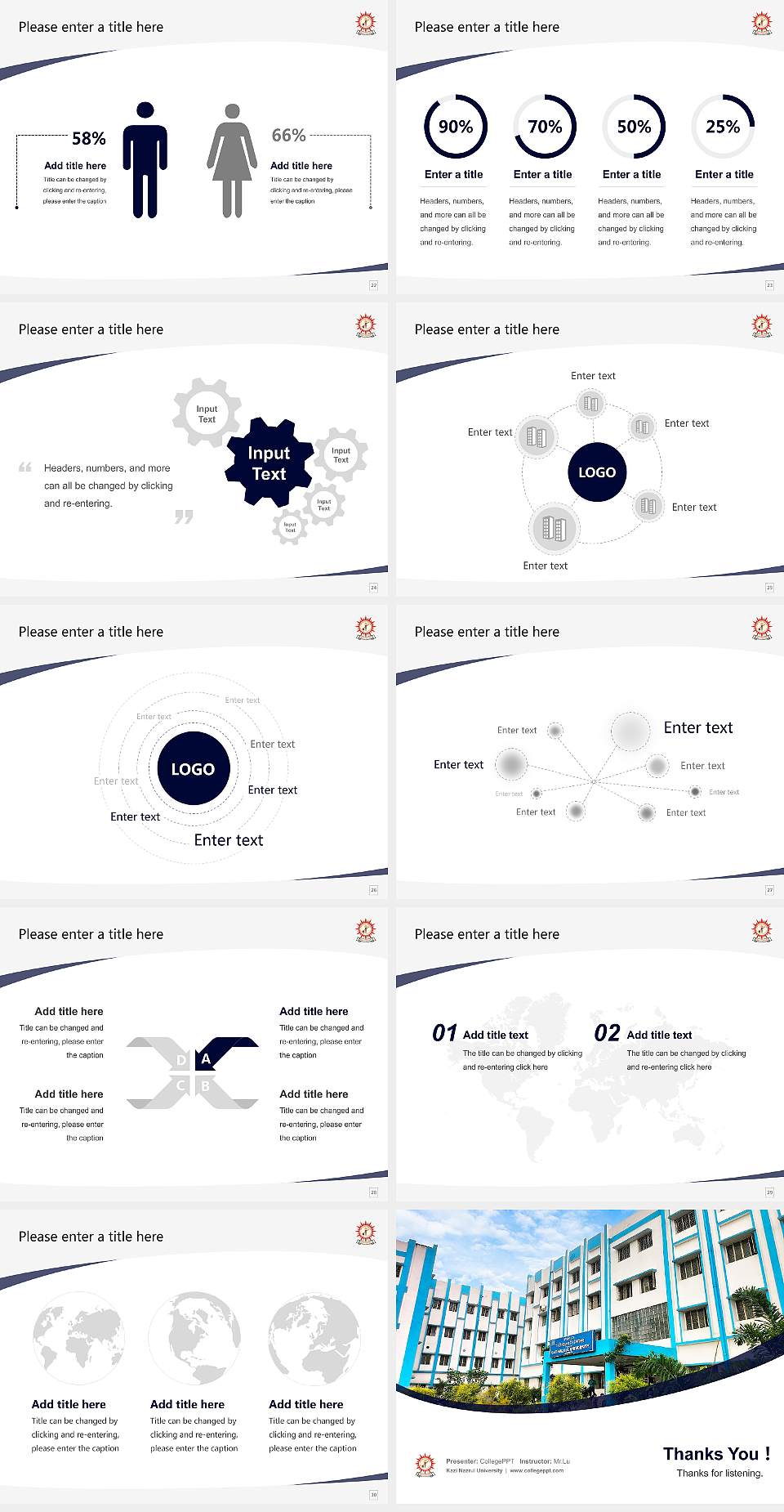 Kazi Nazrul University Course/Courseware Creation PPT Template4:3 ratio PPT effect preview image4