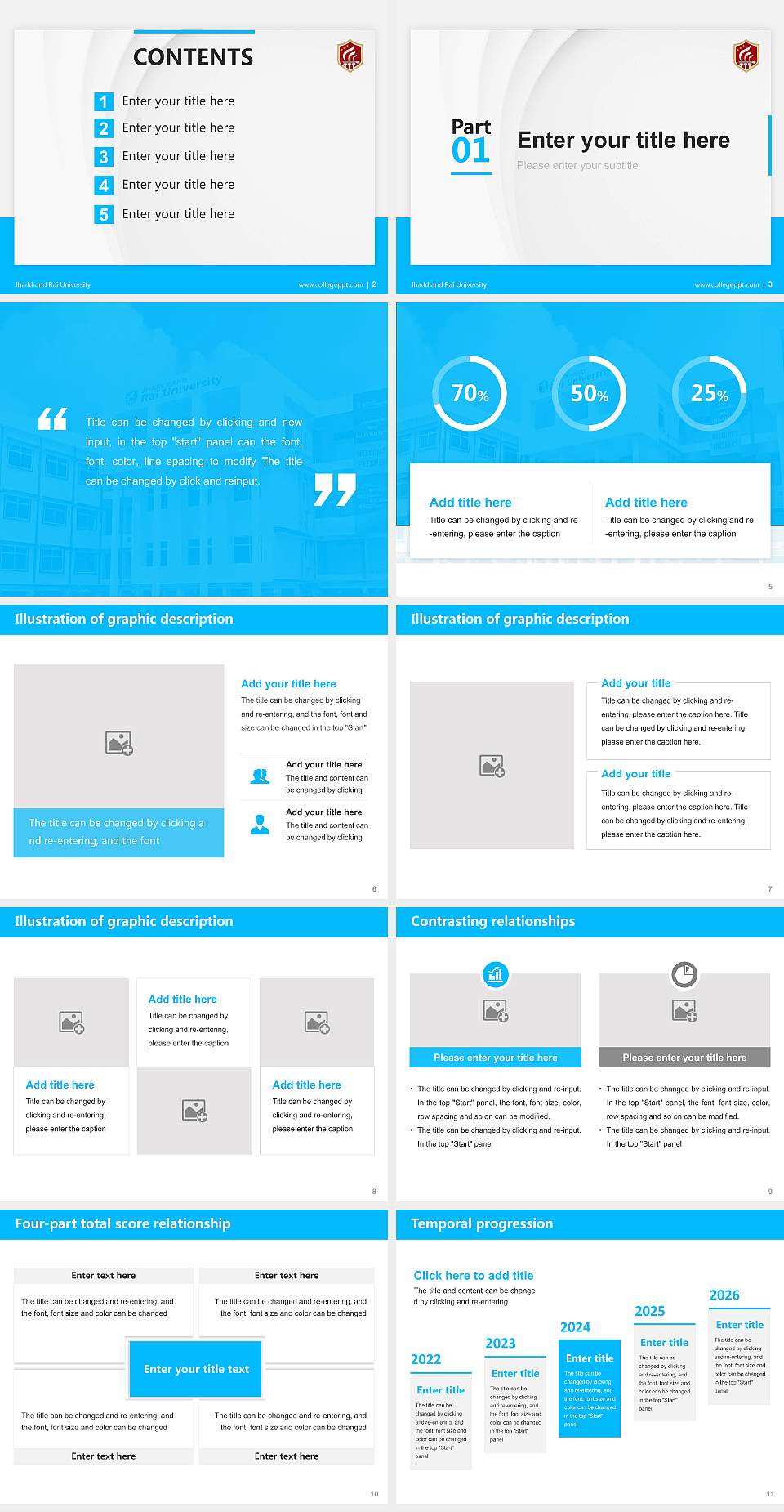 Jharkhand Rai University Thesis Proposal/Graduation Defense PPT Template4:3 ratio PPT effect preview image2