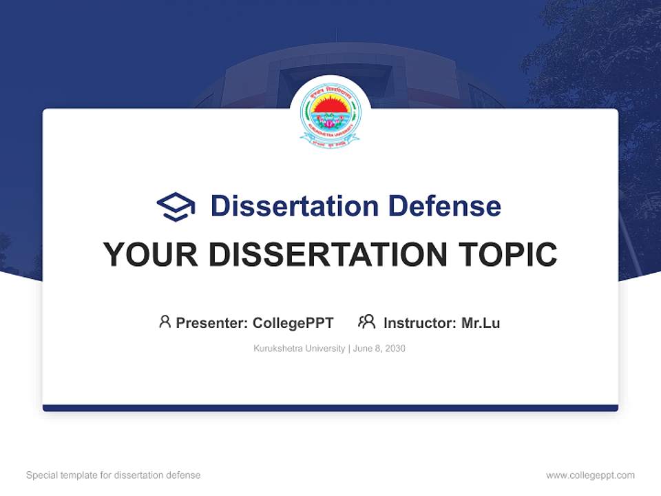Kurukshetra University Graduation Thesis Defense PPT Template4:3 ratio PPT effect preview image7