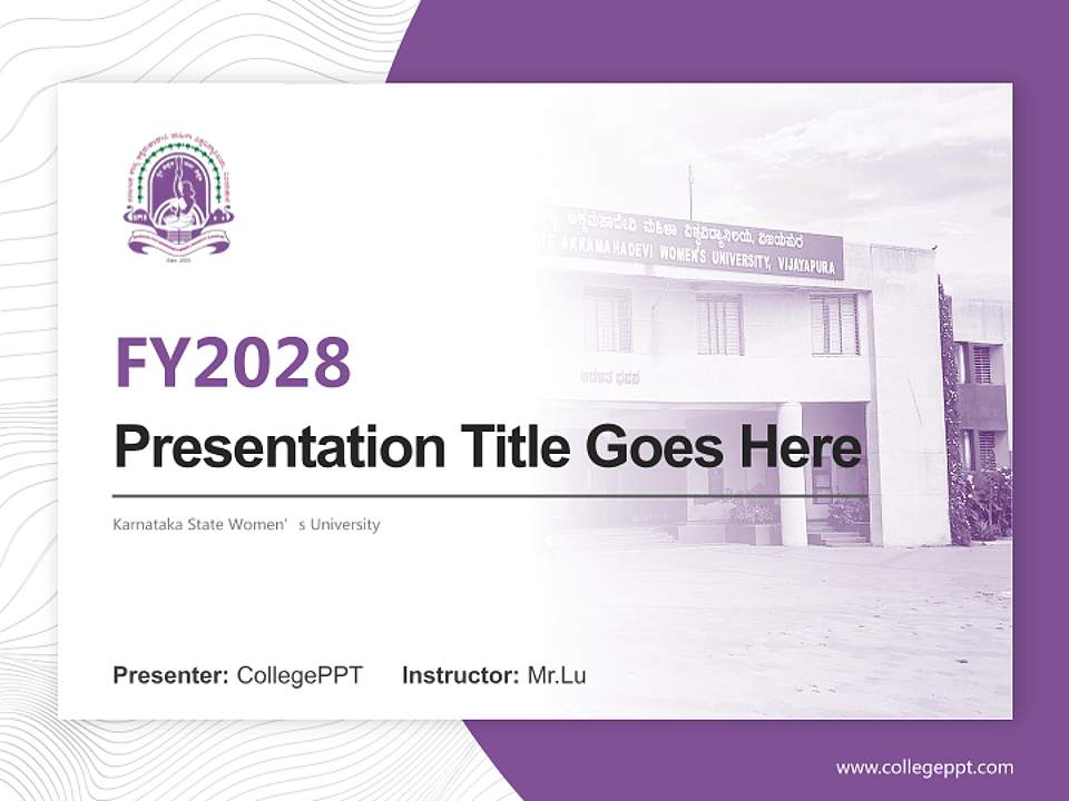 Karnataka State Women’s University Academic Presentation/Research Findings Report PPT Template4:3 ratio PPT effect preview image5