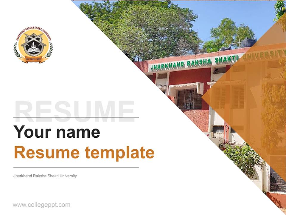 Jharkhand Raksha Shakti University Resume PPT Template4:3 ratio PPT effect preview image5