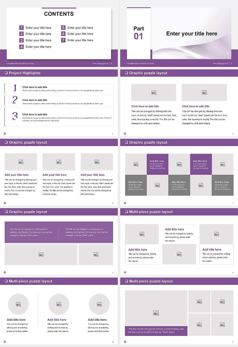 Karnataka State Women’s University General PPT Template16:9 ratio PPT effect preview image2