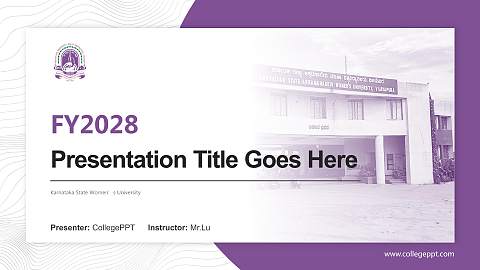 Karnataka State Women’s University Academic Presentation/Research Findings Report PPT Template
