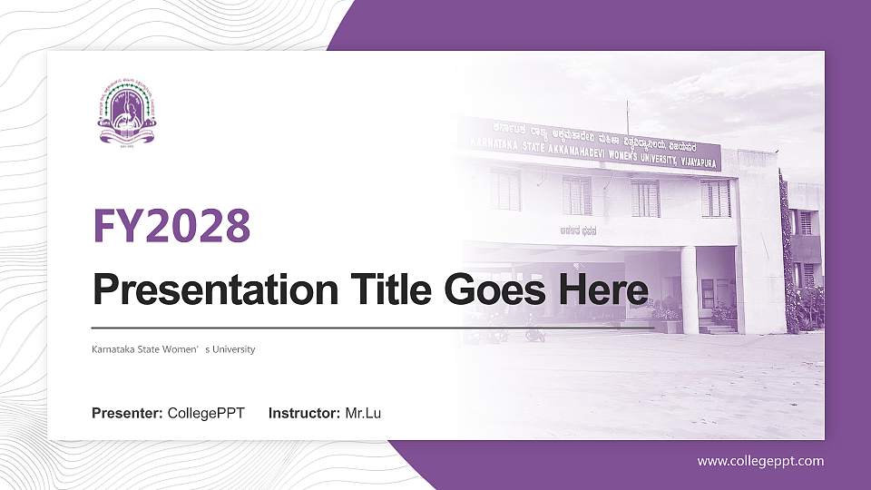 Karnataka State Women’s University Academic Presentation/Research Findings Report PPT Template16:9 ratio PPT effect preview image