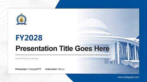 Karnataka State Law University Academic Presentation/Research Findings Report PPT Template