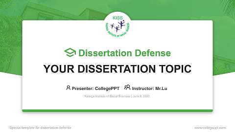Kalinga Institute of Social Sciences Graduation Thesis Defense PPT Template