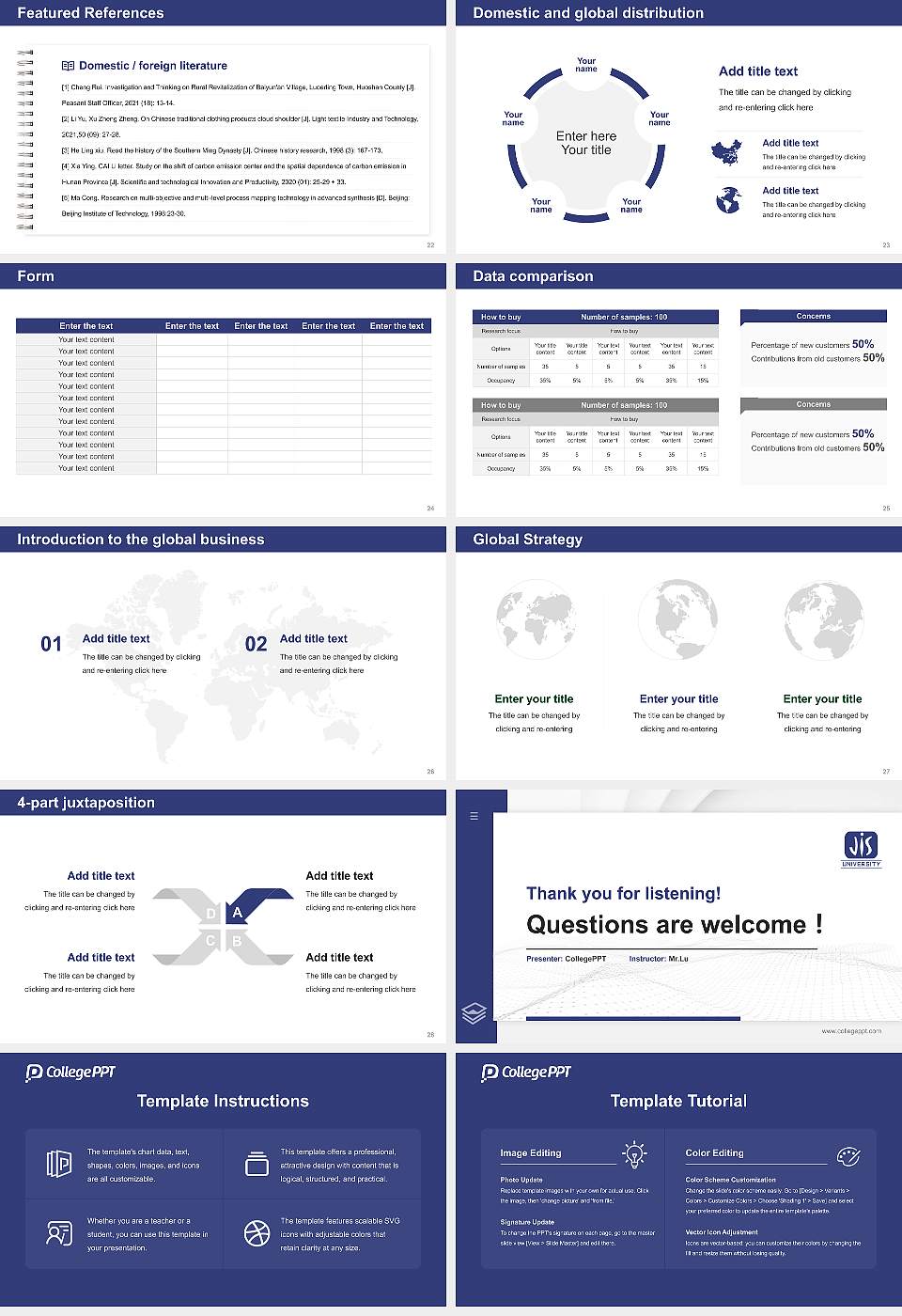 JIS University Thesis Proposal/Graduation Defense PPT Template16:9 ratio PPT effect preview image4