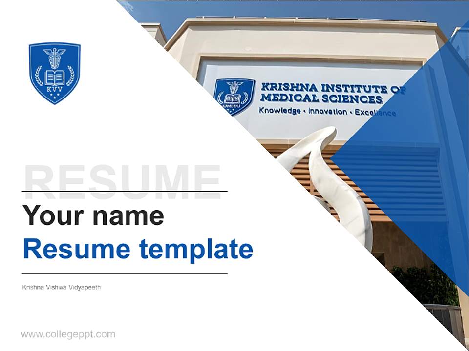 Krishna Vishwa Vidyapeeth Resume PPT Template4:3 ratio PPT effect preview image5