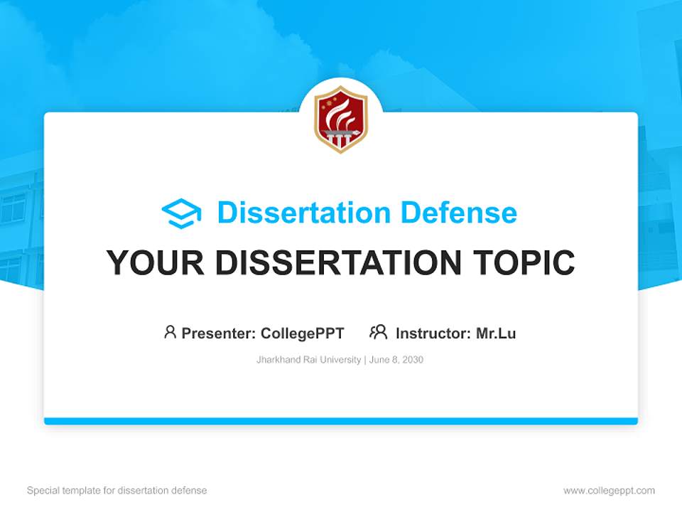 Jharkhand Rai University Graduation Thesis Defense PPT Template4:3 ratio PPT effect preview image7