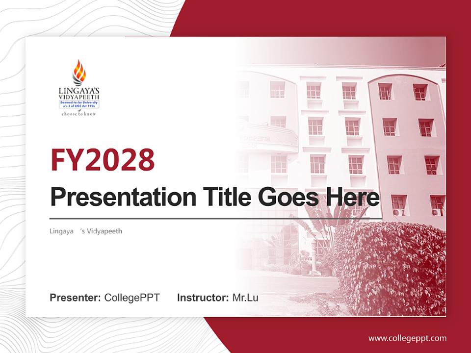 Lingaya ‘s Vidyapeeth Academic Presentation/Research Findings Report PPT Template4:3 ratio PPT effect preview image5