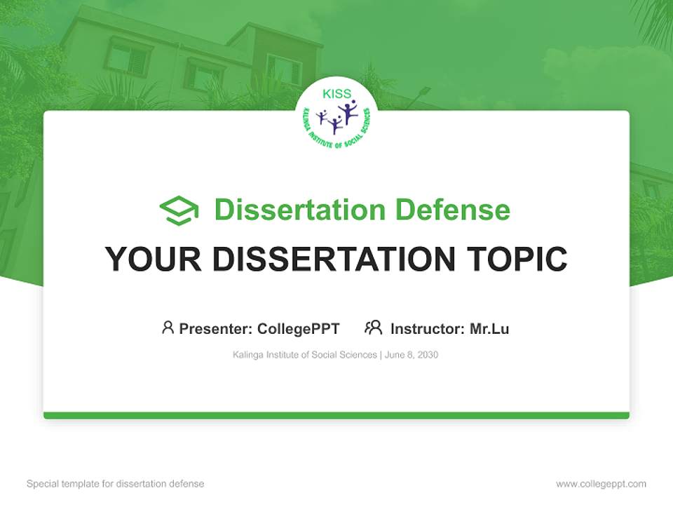 Kalinga Institute of Social Sciences Graduation Thesis Defense PPT Template4:3 ratio PPT effect preview image7