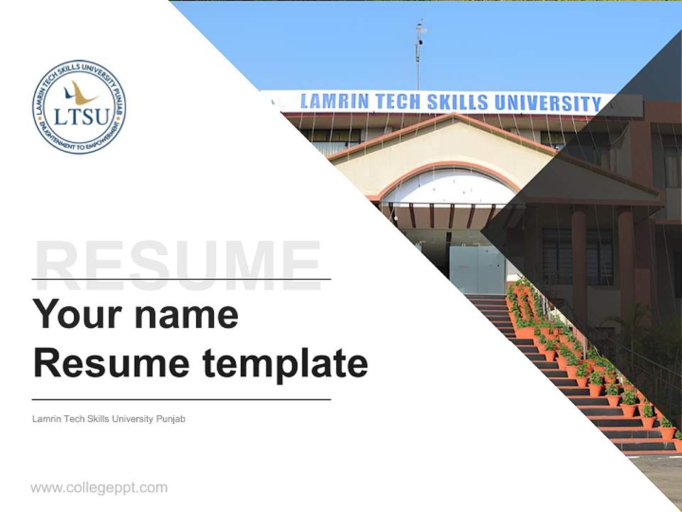 Lamrin Tech Skills University Punjab Resume PPT Template4:3 ratio PPT effect preview image5