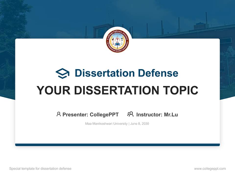 Maa Manikeshwari University Graduation Thesis Defense PPT Template4:3 ratio PPT effect preview image7
