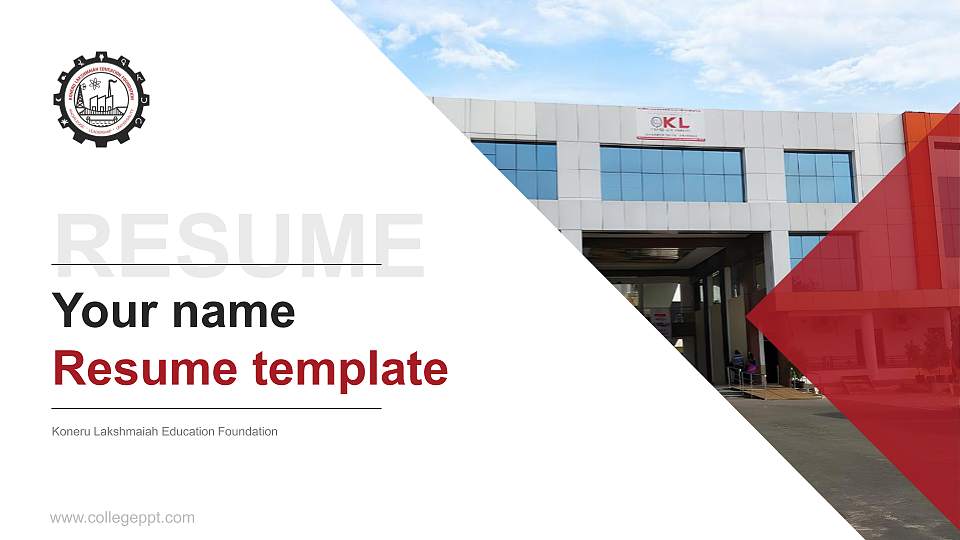 Koneru Lakshmaiah Education Foundation Resume PPT Template16:9 ratio PPT effect preview image
