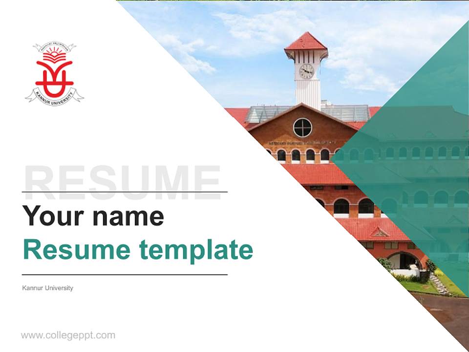 Kannur University Resume PPT Template4:3 ratio PPT effect preview image5