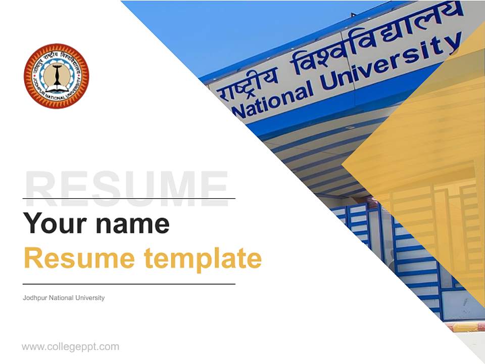 Jodhpur National University Resume PPT Template4:3 ratio PPT effect preview image5