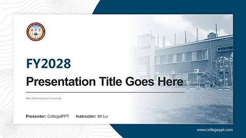 Maa Manikeshwari University Academic Presentation/Research Findings Report PPT Template