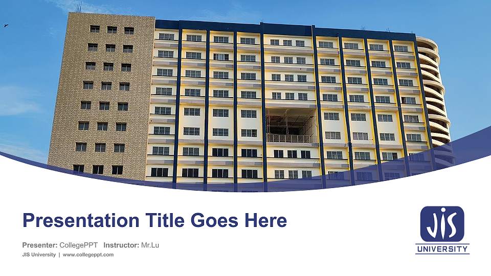 JIS University Course/Courseware Creation PPT Template16:9 ratio PPT effect preview image