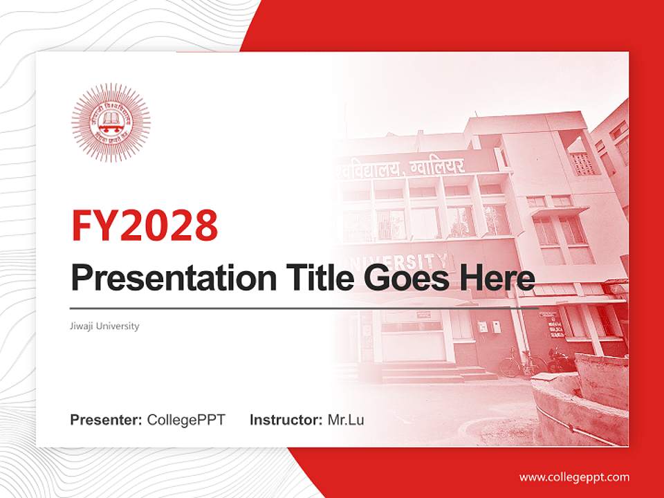 Jiwaji University Academic Presentation/Research Findings Report PPT Template4:3 ratio PPT effect preview image5
