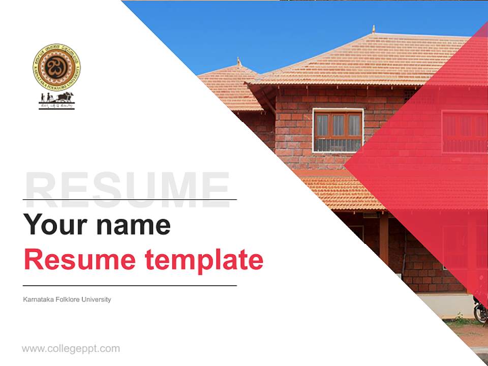 Karnataka Folklore University Resume PPT Template4:3 ratio PPT effect preview image5