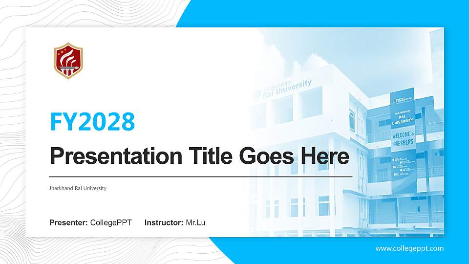 Jharkhand Rai University Academic Presentation/Research Findings Report PPT Template16:9 ratio PPT effect preview image