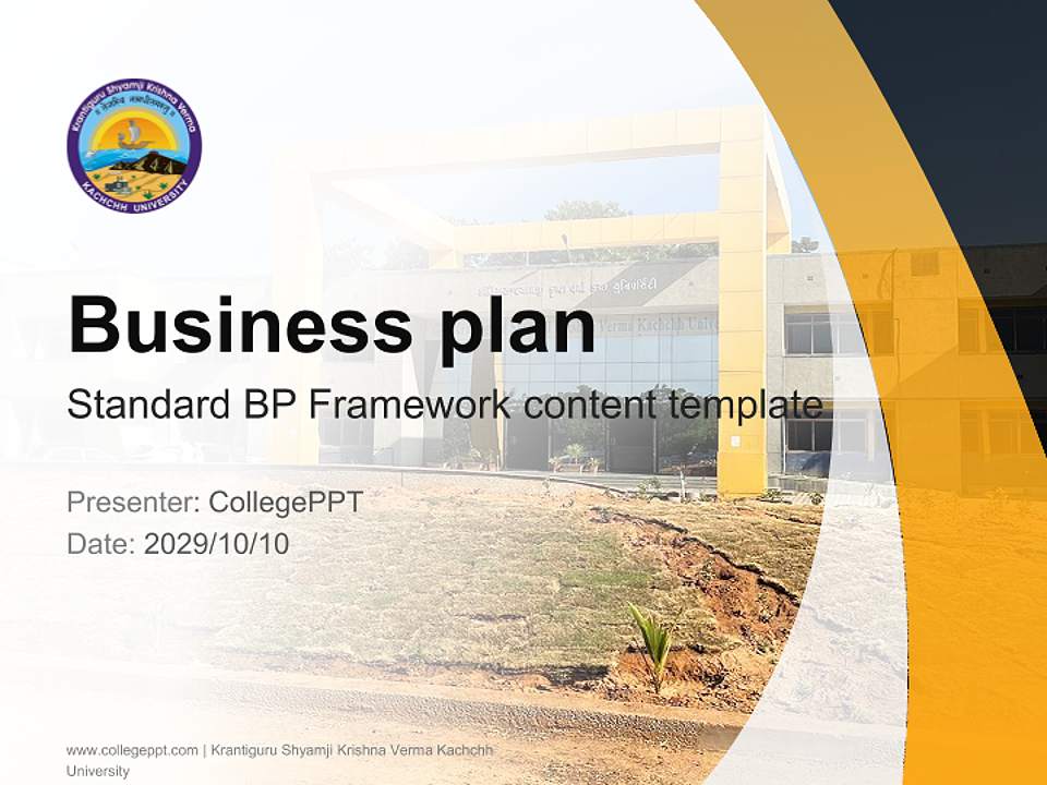 Krantiguru Shyamji Krishna Verma Kachchh University Competition/Entrepreneurship Contest PPT Template4:3 ratio PPT effect preview image9