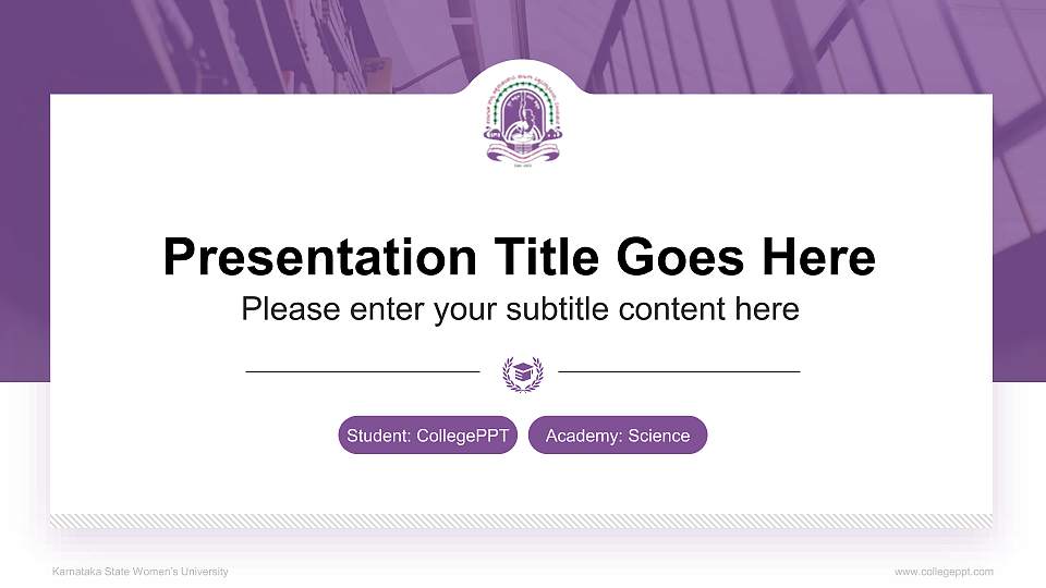 Karnataka State Women’s University National Scholarship Defense PPT Template16:9 ratio PPT effect preview image