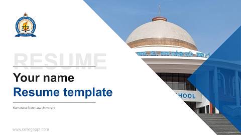 Karnataka State Law University Resume PPT Template