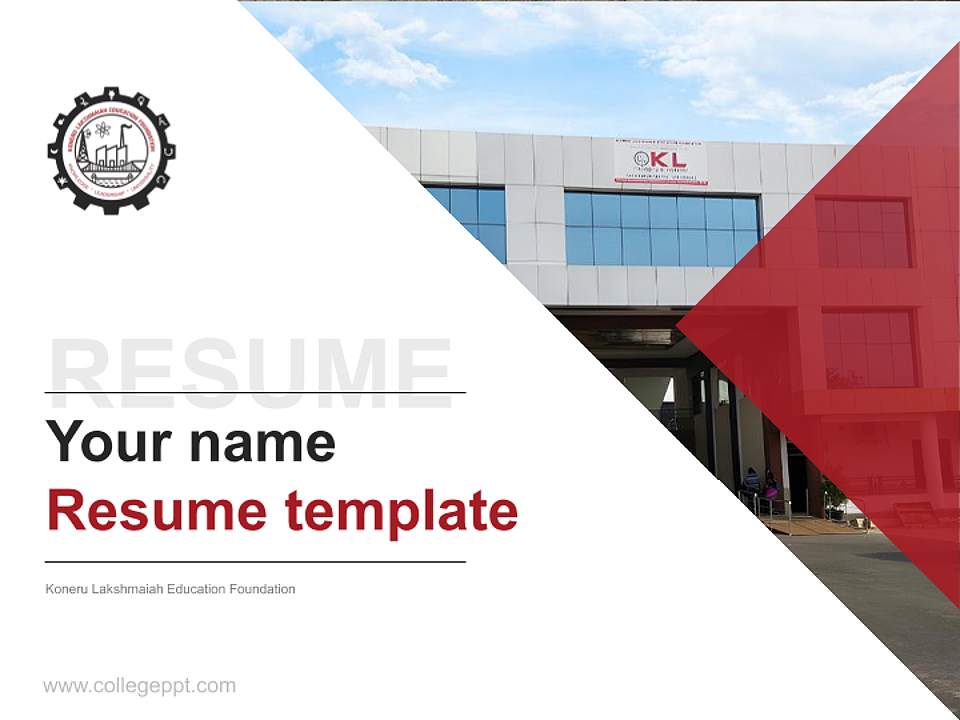 Koneru Lakshmaiah Education Foundation Resume PPT Template4:3 ratio PPT effect preview image5