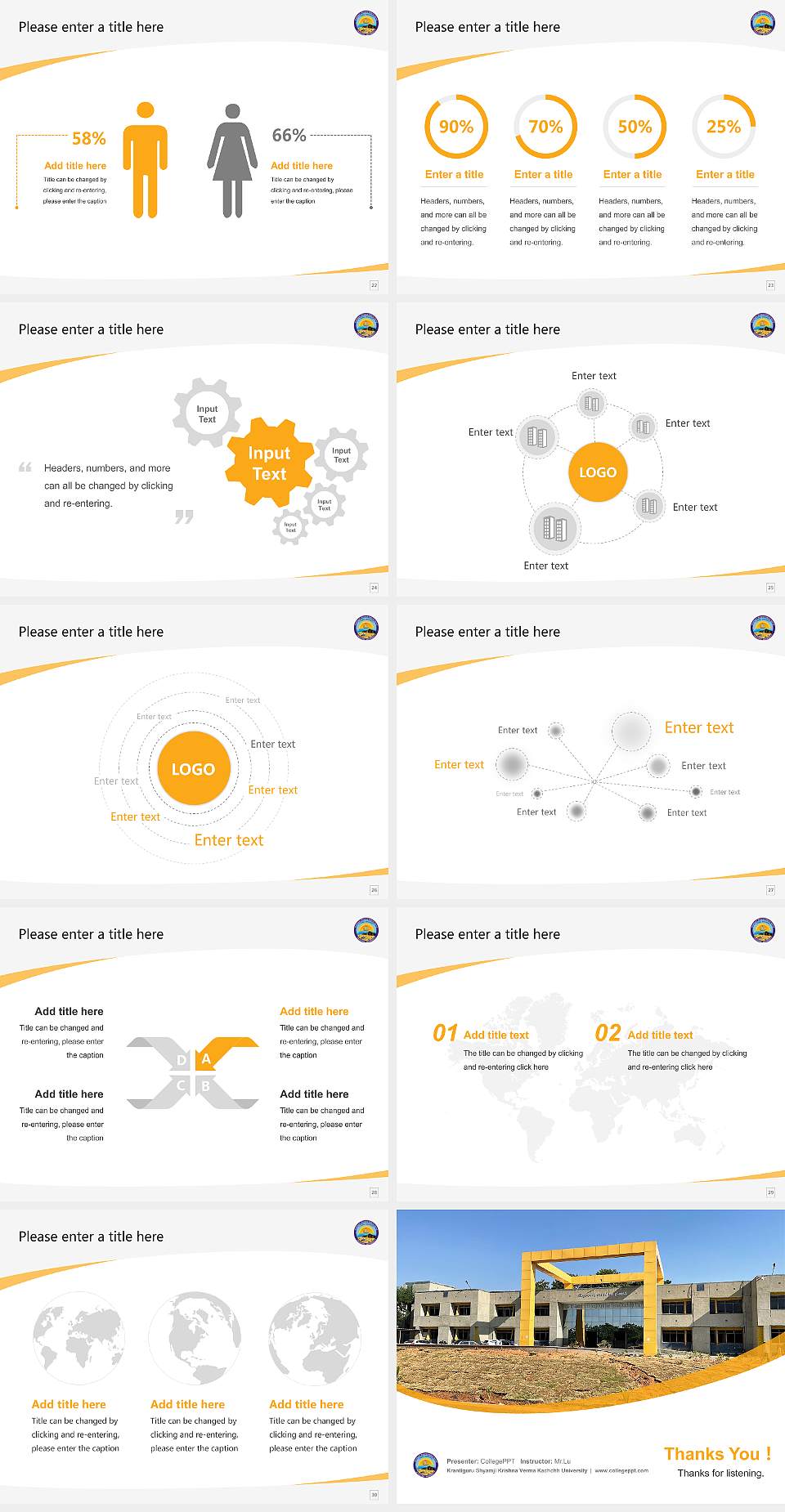 Krantiguru Shyamji Krishna Verma Kachchh University Course/Courseware Creation PPT Template4:3 ratio PPT effect preview image4