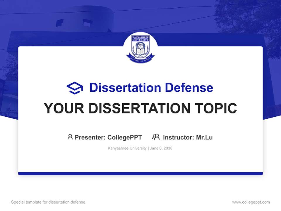 Kanyashree University Graduation Thesis Defense PPT Template4:3 ratio PPT effect preview image7