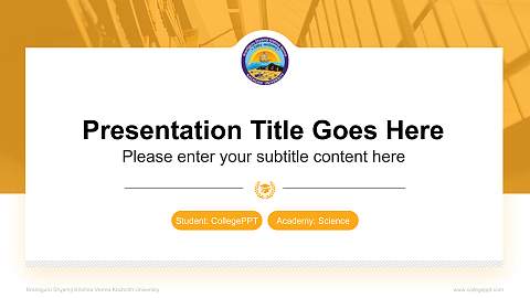 Krantiguru Shyamji Krishna Verma Kachchh University National Scholarship Defense PPT Template