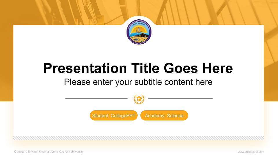 Krantiguru Shyamji Krishna Verma Kachchh University National Scholarship Defense PPT Template16:9 ratio PPT effect preview image