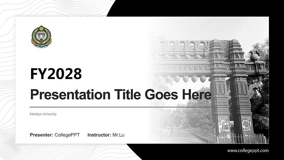 Kakatiya University Academic Presentation/Research Findings Report PPT Template16:9 ratio PPT effect preview image