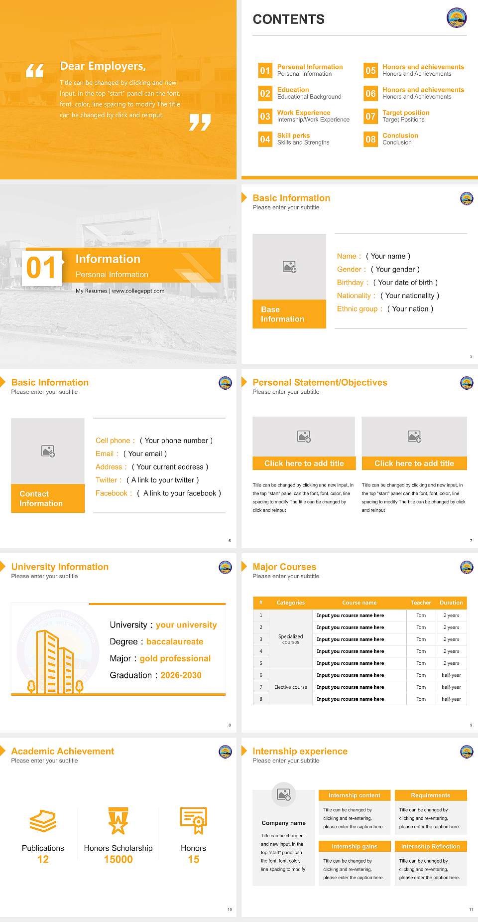 Krantiguru Shyamji Krishna Verma Kachchh University Resume PPT Template4:3 ratio PPT effect preview image2