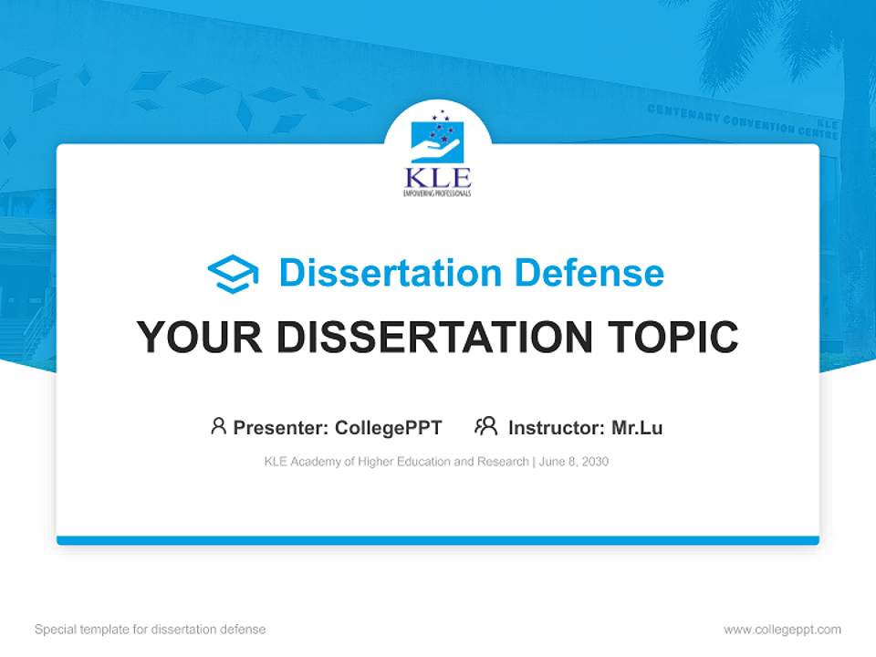 KLE Academy of Higher Education and Research Graduation Thesis Defense PPT Template4:3 ratio PPT effect preview image7