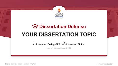 Lingaya ‘s Vidyapeeth Graduation Thesis Defense PPT Template