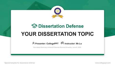 Karnataka Veterinary, Animal & Fisheries Science University Graduation Thesis Defense PPT Template