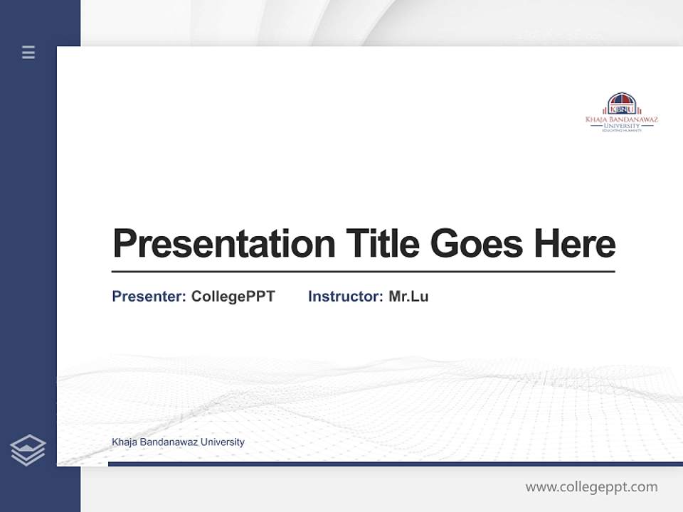 Khaja Bandanawaz University Thesis Proposal/Graduation Defense PPT Template4:3 ratio PPT effect preview image5