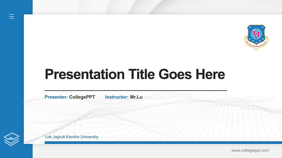 Lok Jagruti Kendra University Thesis Proposal/Graduation Defense PPT Template16:9 ratio PPT effect preview image