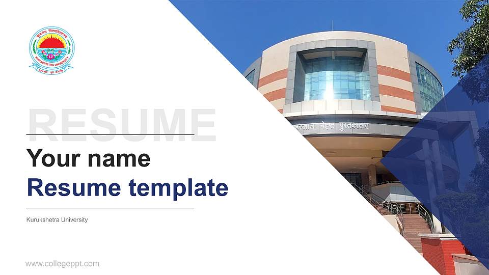 Kurukshetra University Resume PPT Template16:9 ratio PPT effect preview image
