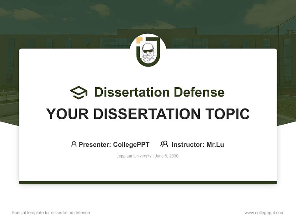 Jeppiaar University Graduation Thesis Defense PPT Template4:3 ratio PPT effect preview image7