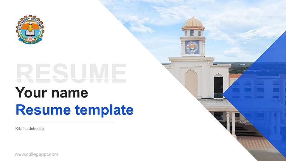 Krishna University Resume PPT Template16:9 ratio PPT effect preview image