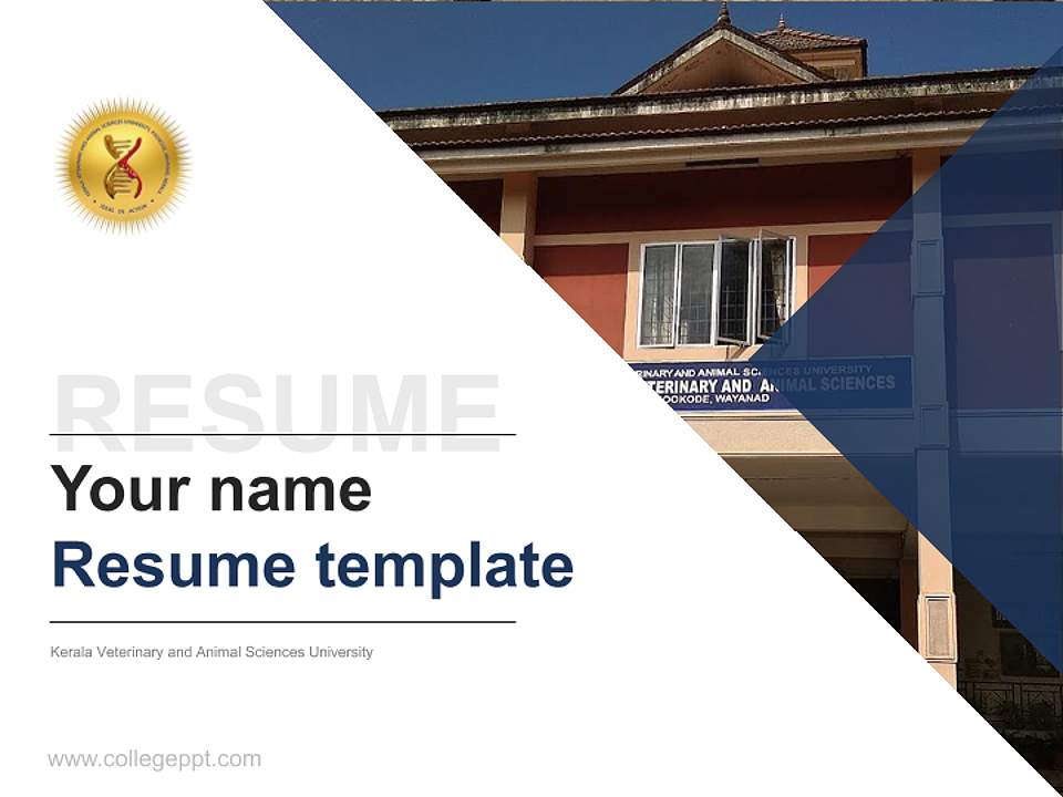 Kerala Veterinary and Animal Sciences University Resume PPT Template4:3 ratio PPT effect preview image5