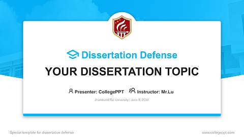 Jharkhand Rai University Graduation Thesis Defense PPT Template