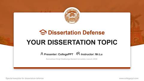 Kameshwar Singh Darbhanga Sanskrit University Graduation Thesis Defense PPT Template