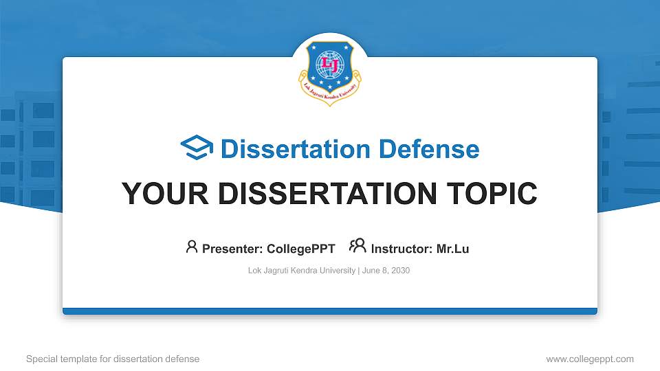 Lok Jagruti Kendra University Graduation Thesis Defense PPT Template16:9 ratio PPT effect preview image