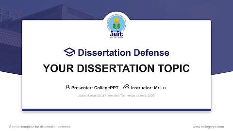 Jaypee University of Information Technology Graduation Thesis Defense PPT Template